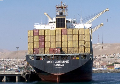Panama flagged MSC Jasmine at berth