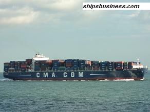 CMA CGM Lamartine at sea passage