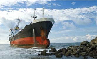 Cargo ship ran aground