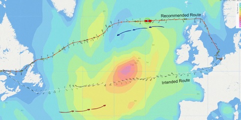 winter route north Atlantic